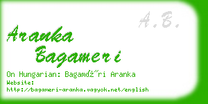 aranka bagameri business card